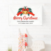 rode kerstbal ribbon Bow Spandoek (Insitu)