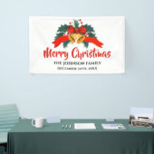 rode kerstbal ribbon Bow Spandoek (Beurs)