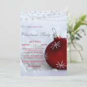 Rode kerstbal, String Lights kerstbedrijf Kaart (Staand voorkant)