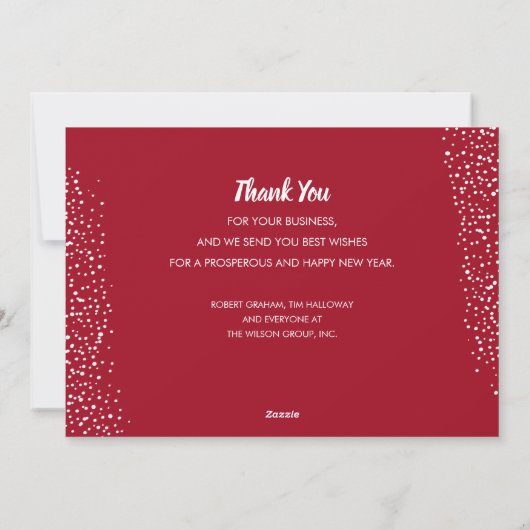 Rode Kerstbal Zakelijk Feestdagenkaart (Achterkant)