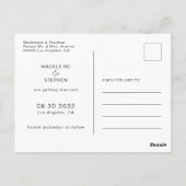 Rode kerstbal & zilveren slinger Save the Date Briefkaart (Achterkant)