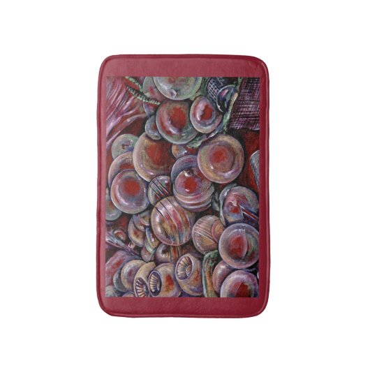 Rode kerstballen badmat (Voorkant Verticaal)