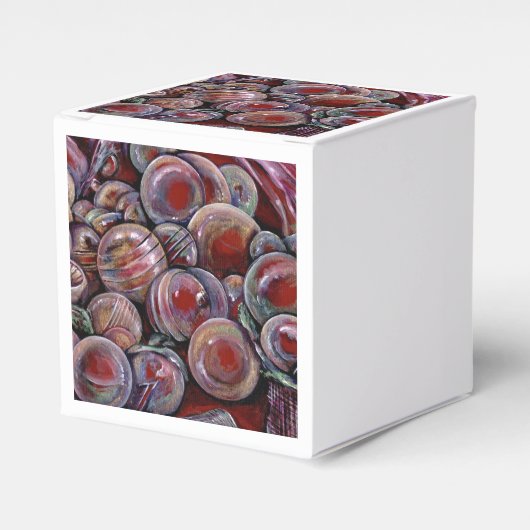 Rode kerstballen bedankdoosjes (Voorkant Zijde)