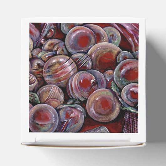 Rode kerstballen bedankdoosjes (Bovenkant)