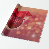 Rode Kerstballen Bokeh Bedrijf Cadeaupapier (Uitgerold)