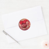 Rode Kerstballen Bokeh Bedrijf  Ronde Sticker (Envelop)