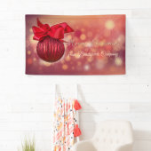 Rode Kerstballen Bokeh Bedrijf Spandoek (Insitu)