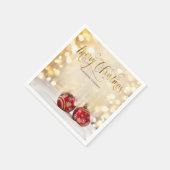 Rode Kerstballen Bokeh Servet (Hoek)