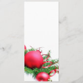 Rode Kerstballen Bruiloft Menu (Achterkant)