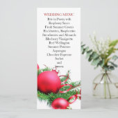 Rode Kerstballen Bruiloft Menu (Staand voorkant)