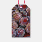 Rode kerstballen cadeaulabel (Voorkant)
