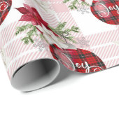 Rode kerstballen cadeaupapier (Rol Hoek)