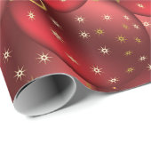 Rode kerstballen cadeaupapier (Rol Hoek)