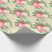 Rode kerstballen cadeaupapier (Hoek)