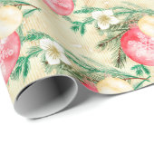 Rode kerstballen cadeaupapier (Rol Hoek)