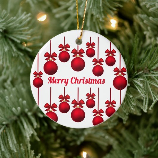 Rode Kerstballen Cirkel Ornament (Boom)