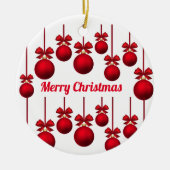 Rode Kerstballen Cirkel Ornament (Voorkant)