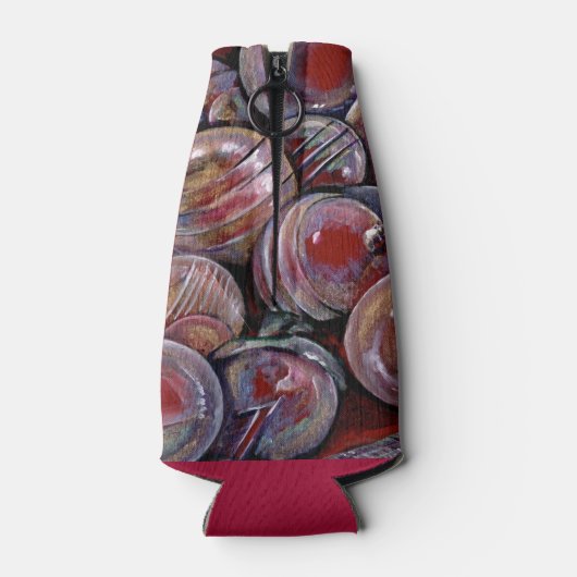 Rode kerstballen flesjeskoeler (Achterkant)