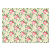 Rode kerstballen Goud Stripes Witte Bloemen Tafelkleed (Voorkant (Horizontaal))