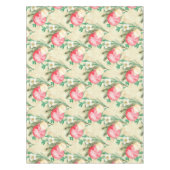 Rode kerstballen Goud Stripes Witte Bloemen Tafelkleed (Voorkant)