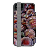 Rode kerstballen incipio iPhone portemonnee hoesje (Agenda Achterkant)