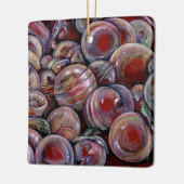 Rode kerstballen keramisch ornament (Links)