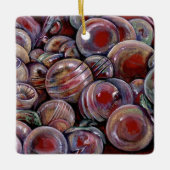 Rode kerstballen keramisch ornament (Voorkant)