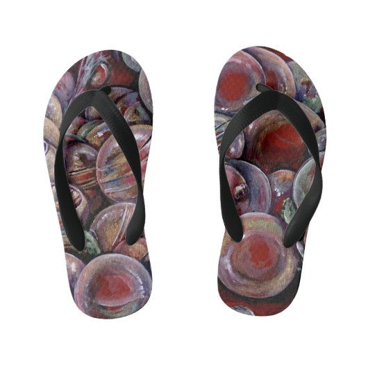 Rode Kerstballen Kinder Teenslippers (Voetbed)
