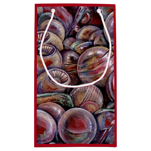 Rode kerstballen klein cadeauzakje (Achterkant)