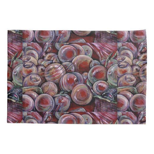 Rode kerstballen kussensloop (Achterkant)