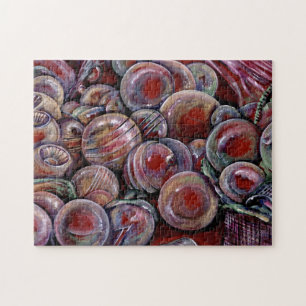 Rode kerstballen legpuzzel