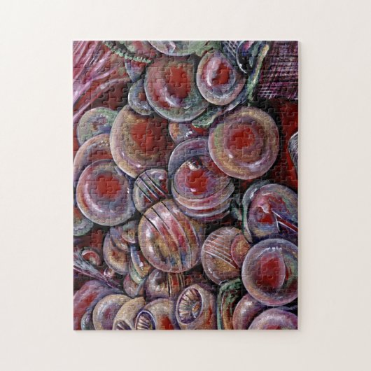 Rode kerstballen legpuzzel (Verticaal)