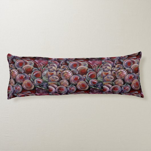 Rode kerstballen lichaamskussen (Achterkant)