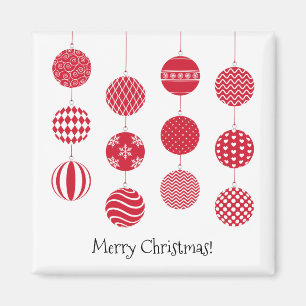 Rode kerstballen Magnet