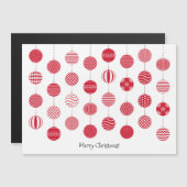Rode Kerstballen Magnetische Kaart (Voorkant / Achterkant)