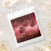 Rode Kerstballen met Aangepaste Tekst Bedankzakje (Geknipt)