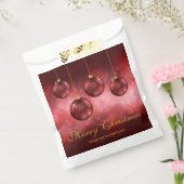 Rode Kerstballen met Aangepaste Tekst Bedankzakje (Gezegeld)