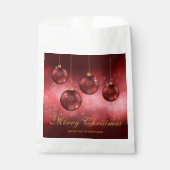 Rode Kerstballen met Aangepaste Tekst Bedankzakje (Voorkant)