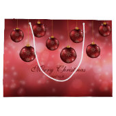 Rode Kerstballen met Aangepaste Tekst Groot Cadeauzakje (Achterkant)