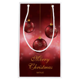 Rode Kerstballen met Aangepaste Tekst Klein Cadeauzakje
