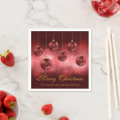 Rode Kerstballen met Aangepaste Tekst Servet (Insitu)