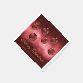 Rode Kerstballen met Aangepaste Tekst Servet (Hoek)