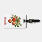 Rode kerstballen met Holly Festive Bagagelabel (Voorkant horizontaal)