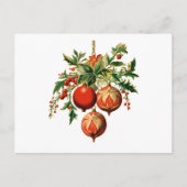 Rode kerstballen met Holly Festive Briefkaart (Voorkant)