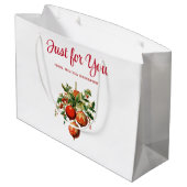 Rode kerstballen met Holly Festive Groot Cadeauzakje (Achterkant Gekanteld)