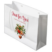 Rode kerstballen met Holly Festive Groot Cadeauzakje (Voorkant Gekanteld)