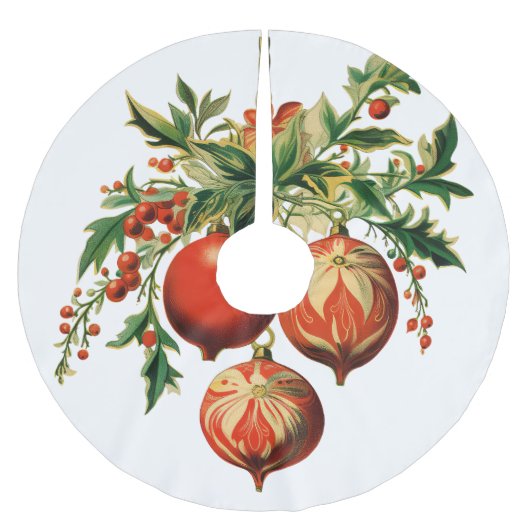 Rode kerstballen met Holly Festive Kerstboom Rok (Voorkant)