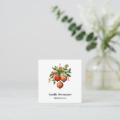 Rode kerstballen met Holly Festive Vierkante Visitekaartje (Staand voorkant)