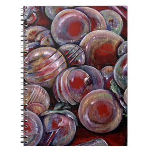 Rode kerstballen notitieboek