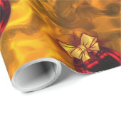 Rode kerstballen op goud cadeaupapier (Rol Hoek)